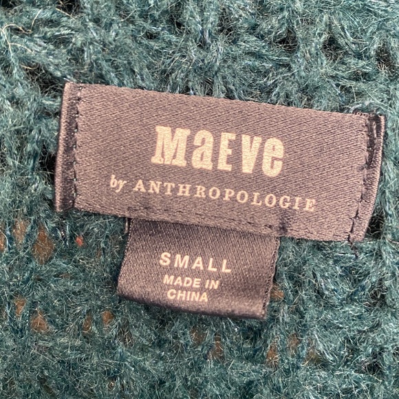 Maeve Anthropologie Deep Teal Cowl Neck Sweater with Wide Sleeves - Picture 5 of 5